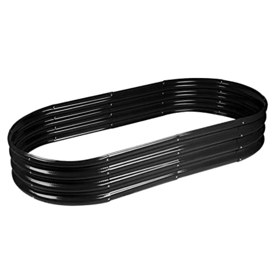 

Оцинкованная приподнятая грядка-клумба для сада, устойчивая к гниению, металлическая, для овощей, цветов и трав, 6,5 футов, черная