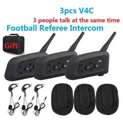 Football Referee Intercom V4 V4C Headset 1200M Full Duplex Bluetooth Conference Interphone Talk At The Same Time For 3 Coach