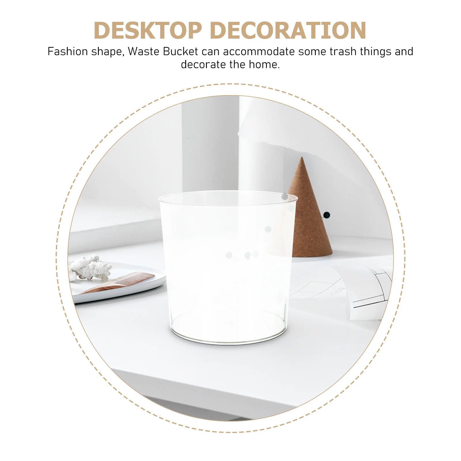 

2Pcs Small Desktop Garbage Bin with Lid Multifunctional Table Trash Can Waste Storage Bucket for Home Kitchen Office