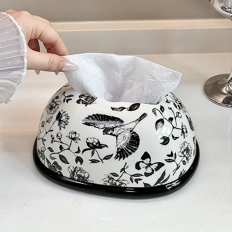

Ceramic Tissue Box Modern Living Room Table Decoration Boxes Creative Storage Accessories Tissue Box Seated Type Design Boxes