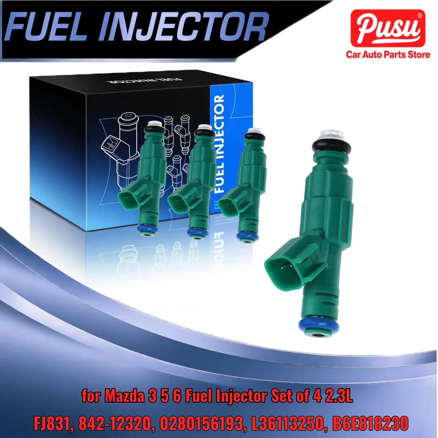 

Set of 4 New Fuel Injectors for Mazda 3 2004 2005 2.3L 0280156193 FJ831 842-12320 L36113250