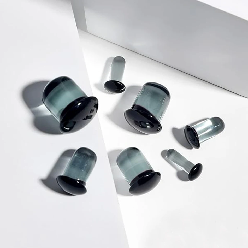 1 PAIR  Glass Single Flare Plugs Ear Expansions Gauges Dilators 1.6-16mm Ear Expanders Taper Stercher Earlets Tunnels Jewelry