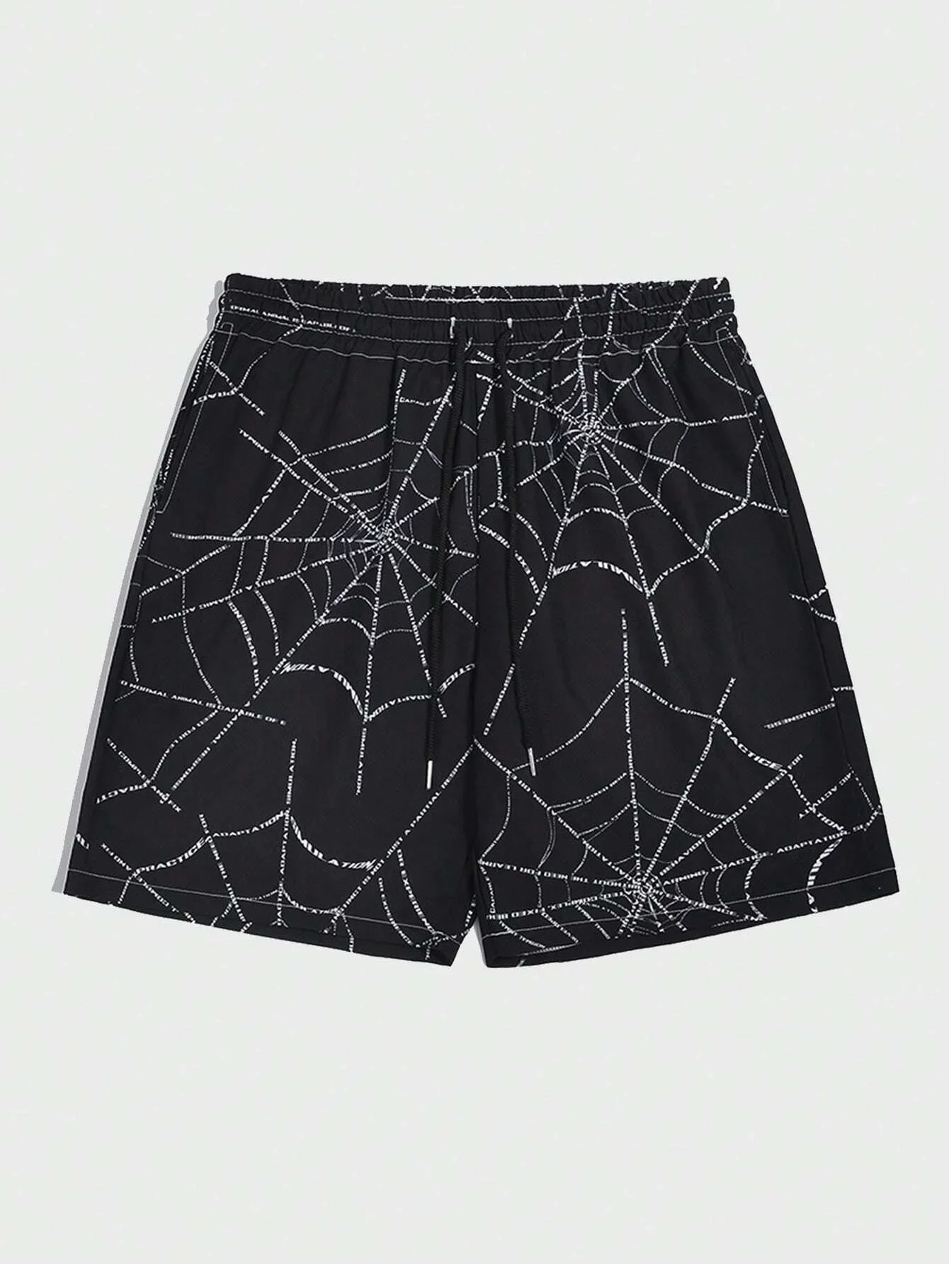 Unisex Spider Web Print Drawstring Shorts Quick Dry Gothic Dark Summer Casual Lightweight Halloween Party Breathable Edgy Pick