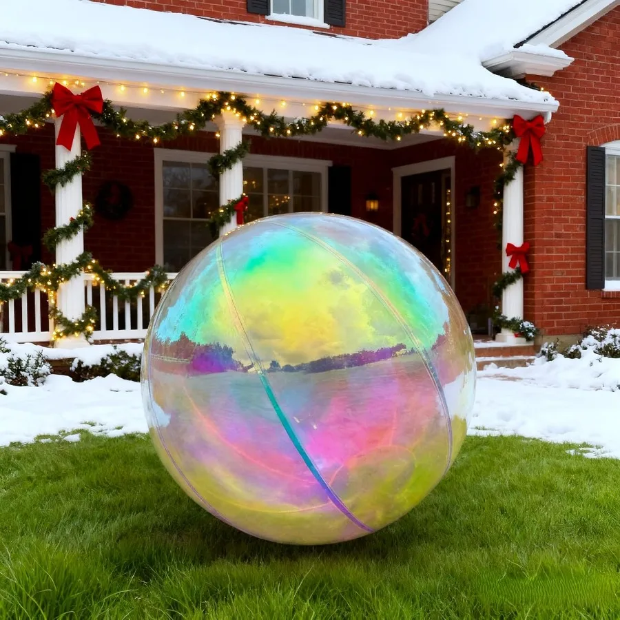 

Iridescent Inflatable Mirror Ball with Air Pump for Large Event Decoration Party Concerts Stage Wedding Decor Reusable Large PV