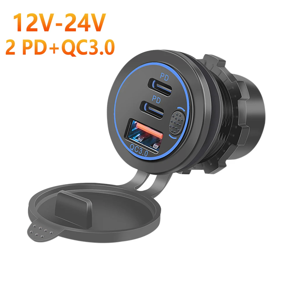 

Универсальные модифицированные аксессуары 2-Pd Qc3.0 Быстрая зарядка подходит для автомобилей, мотоциклов, квадроциклов, внедорожников, лодок и яхт