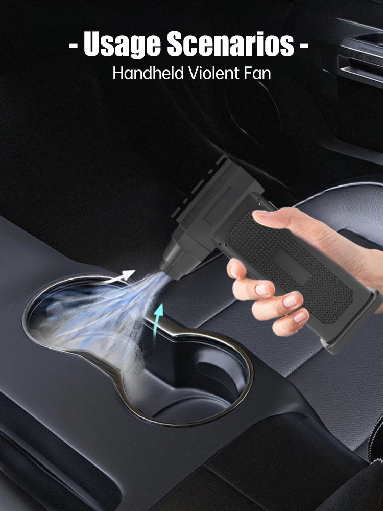 Turbo Jet Fan Multi-functional Fan Blower Household Industrial Dust Cleaning Brush-less Motor Type-C Charging Port Blower Fan