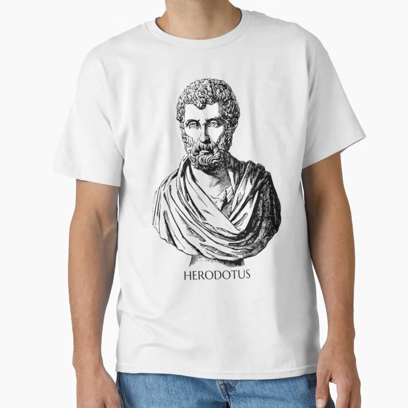 

Herodotus Greek Historian Writer Funny Greek Philosophy Team gift T-shirt for men large size Tops S-6XL