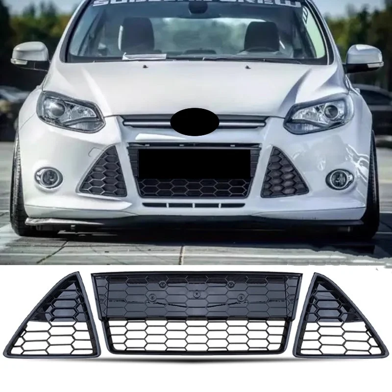 

Gloss black Radiator Grille for Ford Focus 2012-2014 modified Mask Grid Net Car Accessories