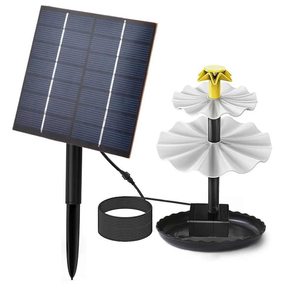 Outdoor Fountain Pump Bird Bath Pump Garden Enhancements IP68 Waterproof Design IP68 Waterproof Solar Pump Line Length 300cm