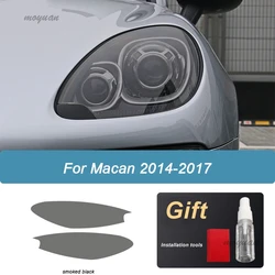 2PCS Car TPU Front Headlights Film Blackened Protective Headlamp Restoration Sticker Precut Repair For Porsche Macan 2014-2021