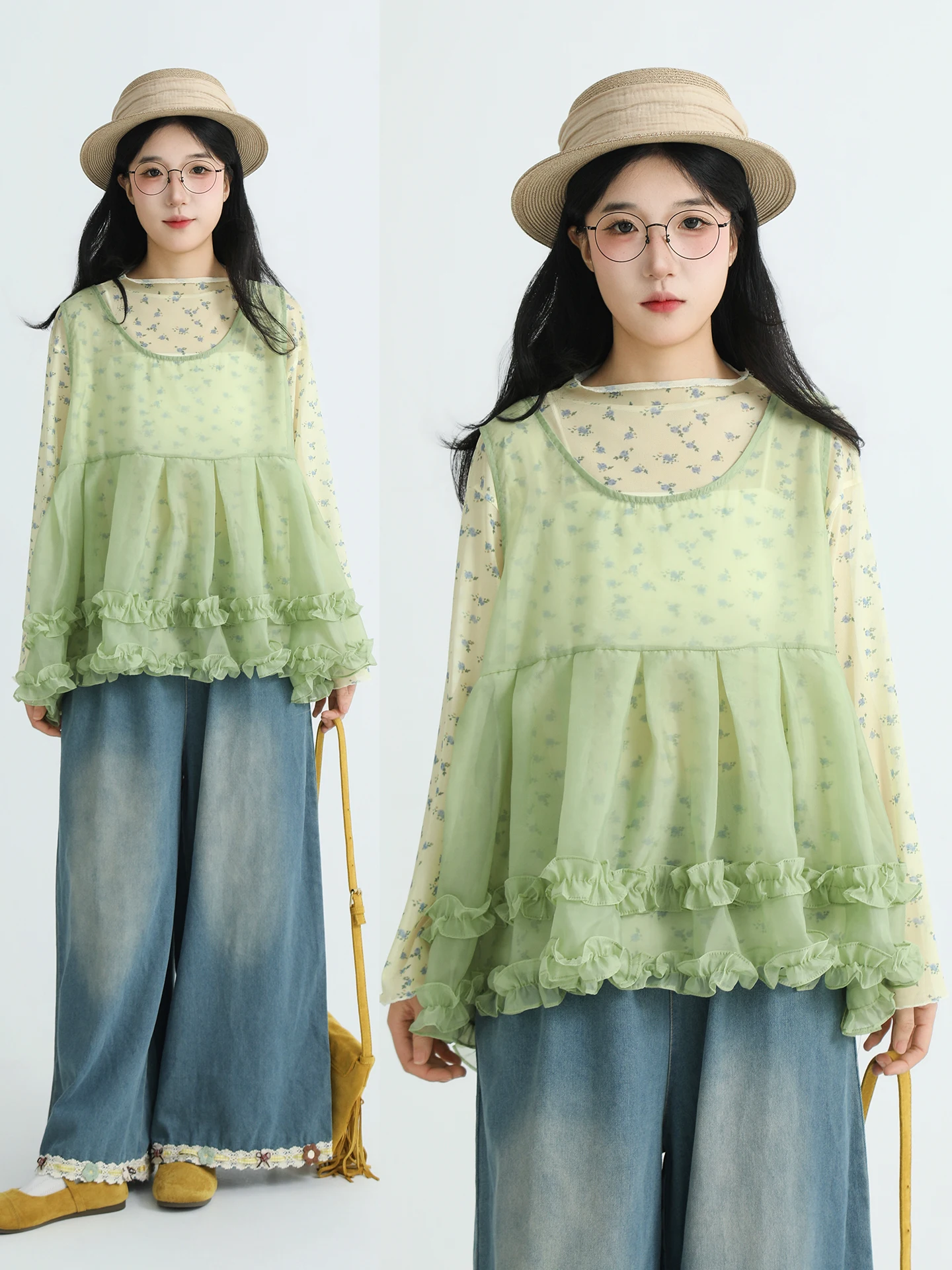 

Женский сетчатый жилет Boeren: летняя новинка в стиле Forest System Art, с эффектом омоложения, черной окантовкой, подплечниками, из смесового хлопка, верхняя одежда