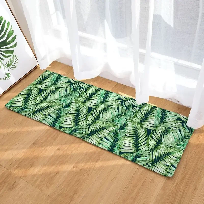 Foglie verdi tropicali zerbino d\'ingresso per piante camera da letto soggiorno corridoio pavimento per interni tappeto antiscivolo decorazione per