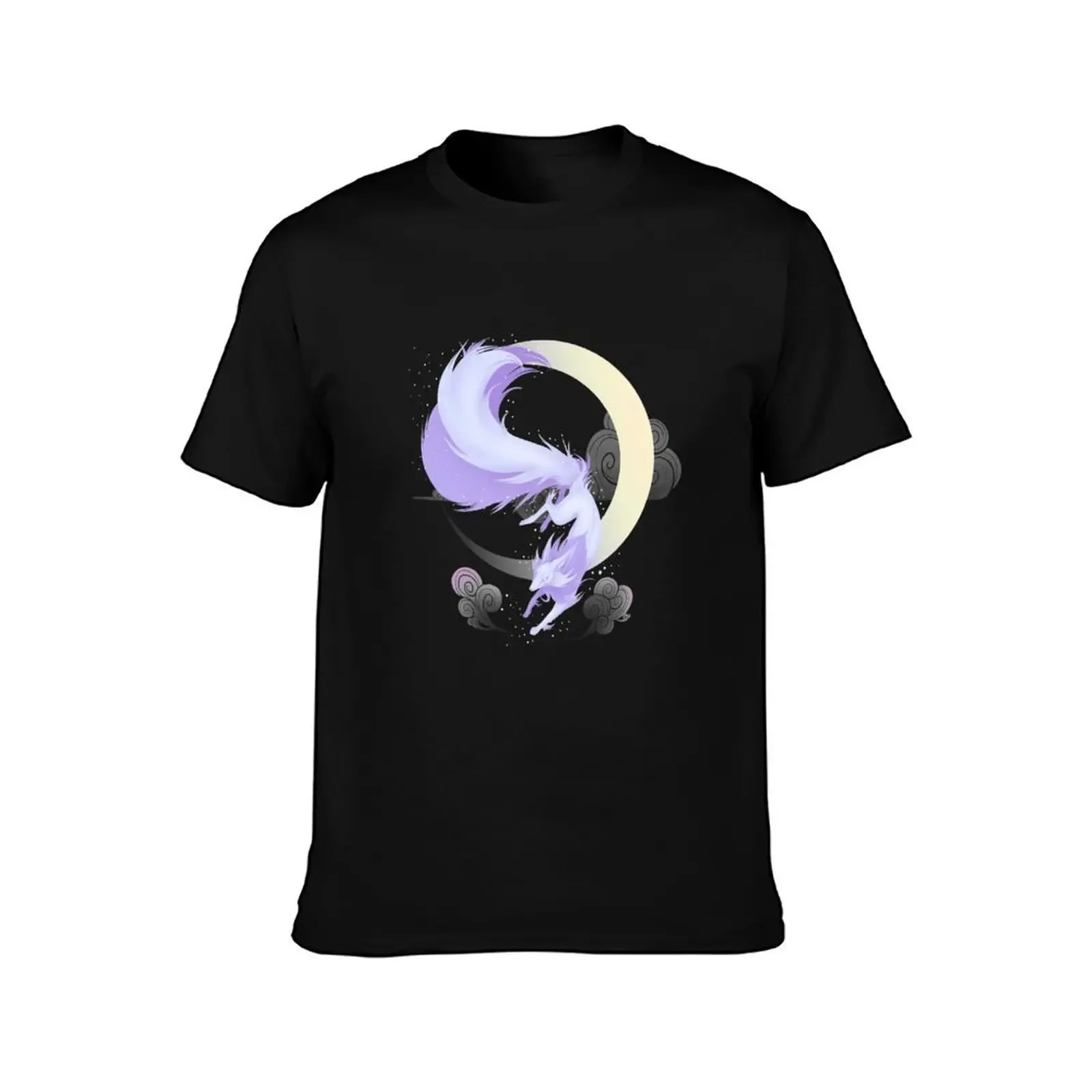 Crescent Kitsune T-Shirt Aesthetic clothing animal prinfor boys mens clothes