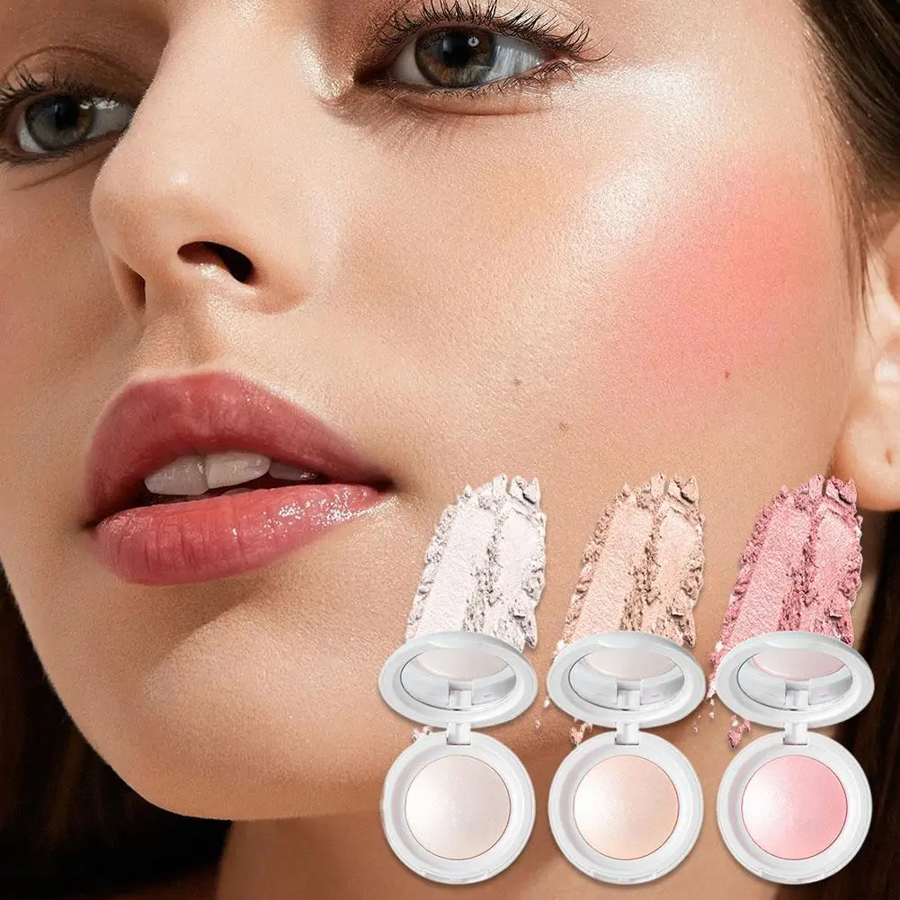 1 pz tavolozza per trucco evidenziatore solido leggero ad acqua lucida viso evidenziatore contorno polvere glitter liscia