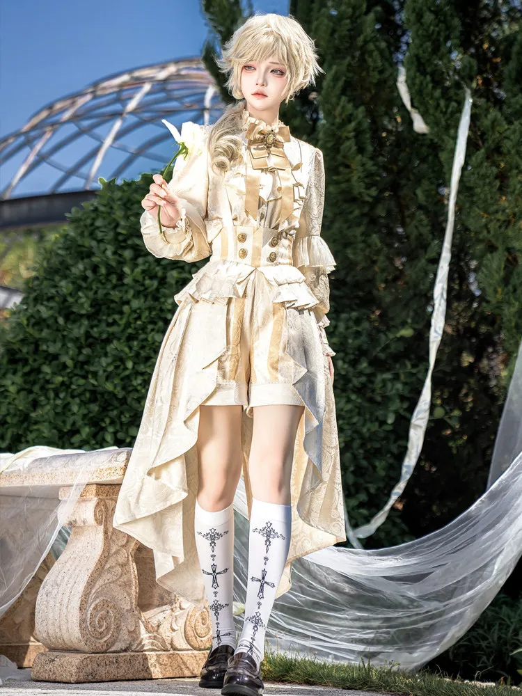 

Gilt Coronation - Ouji Lolita Suspender Shorts & Shirt by Designer's Gift