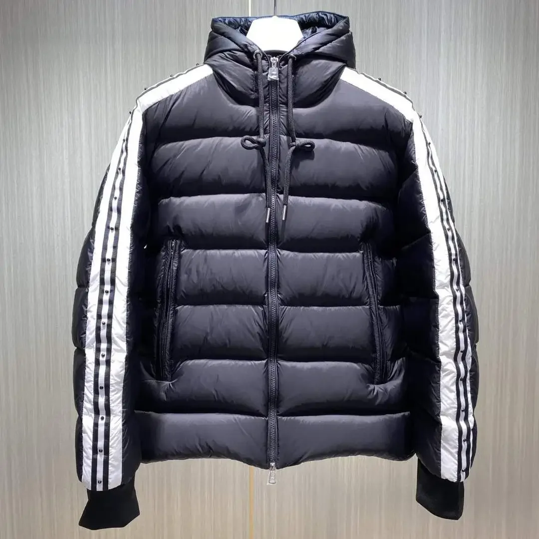 2024 Winter Men's Down Jacket Double arm rivet decoration Hooded leisure coat 95% white goose down Includes dust bag and NFC