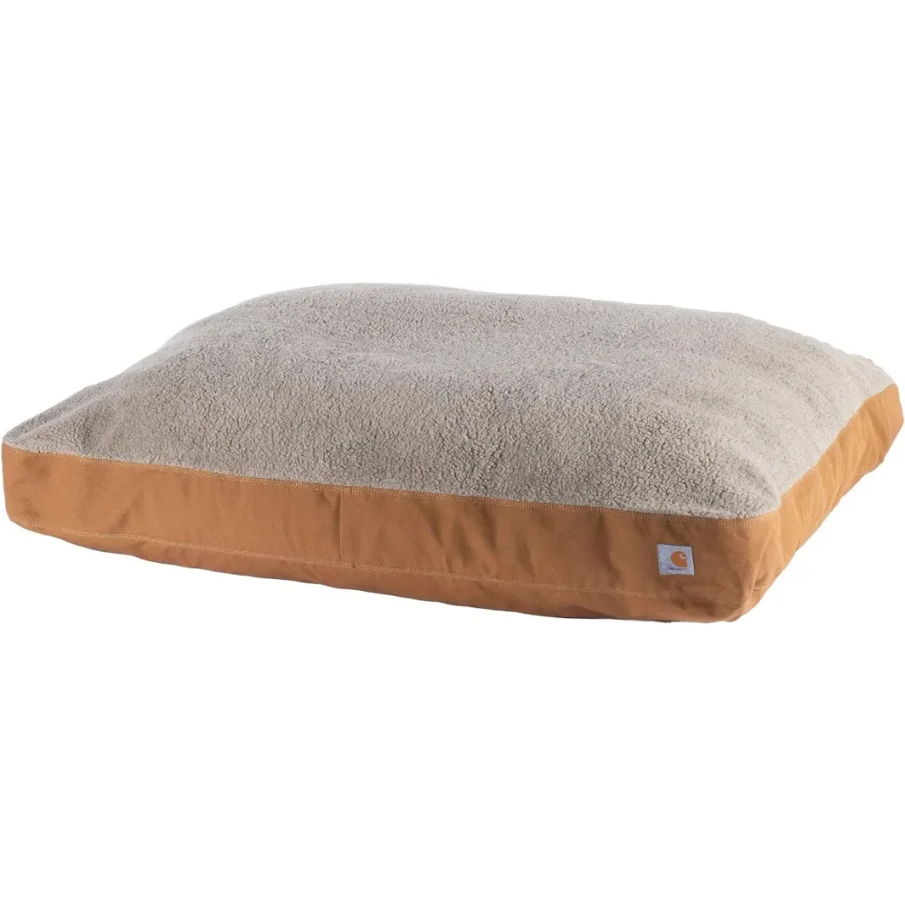 

Big Dog Bed for Large Dogs Durable Canvas Pet Bed With Water-Repellent Shell Carhartt Brown With Sherpa Top Medium Small Beds