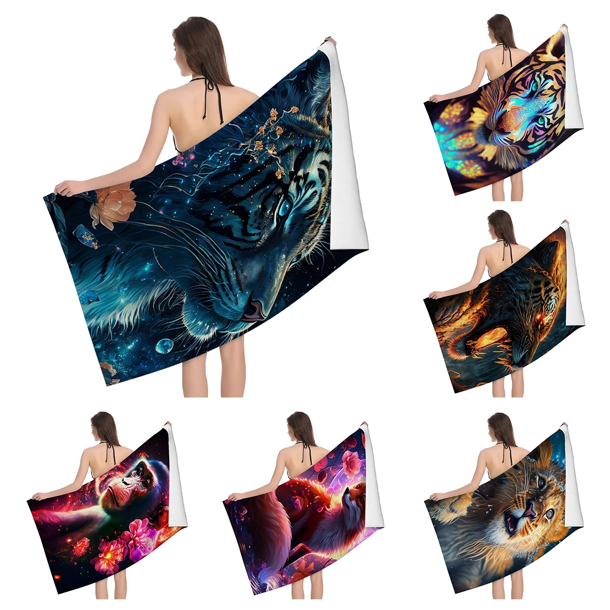 Home bath towels for the body towels Natural Animal Style bath quick drying microfiber beach towel man women large sports towel