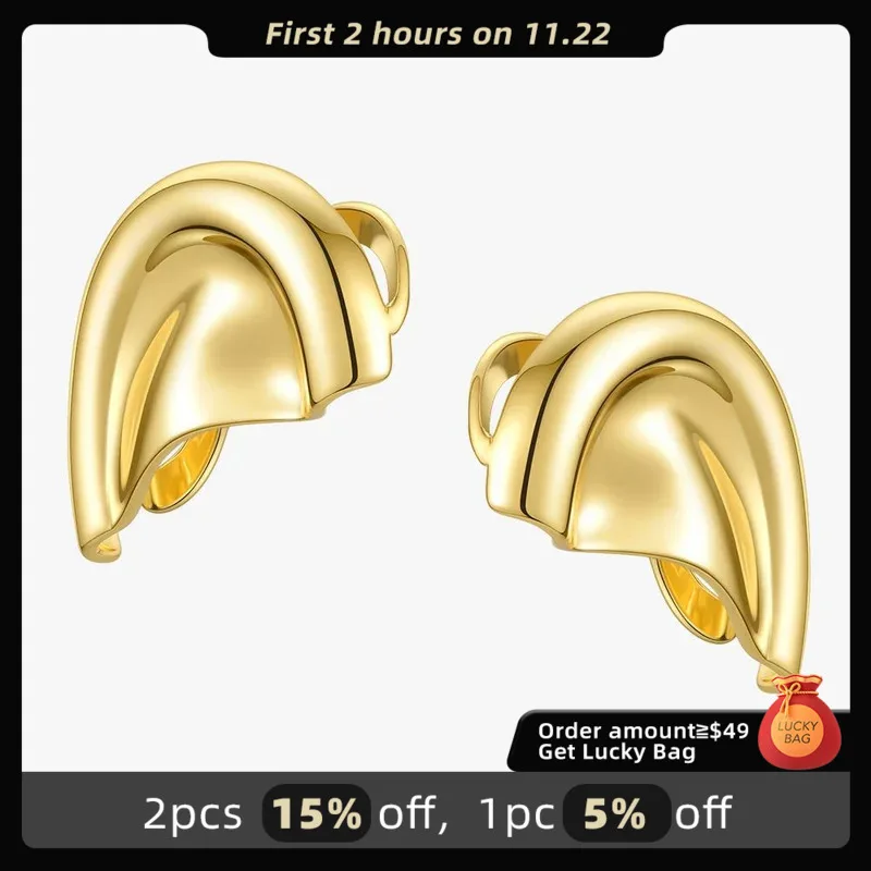 ENFASHION Auricle Ear Cuff Clip On Earrings For Women Gold Color Cover Earings Without Piercing Fashion Jewelry Brincos E201200