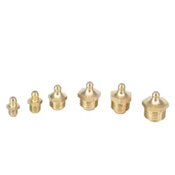 M4 M5 M6 M8 M10 M12 M14 Pitch 1.0/1.25/1.5 Metric Male Thread Taper Straight Brass Grease Zerk Nipple Fitting For Oil Grease Gun