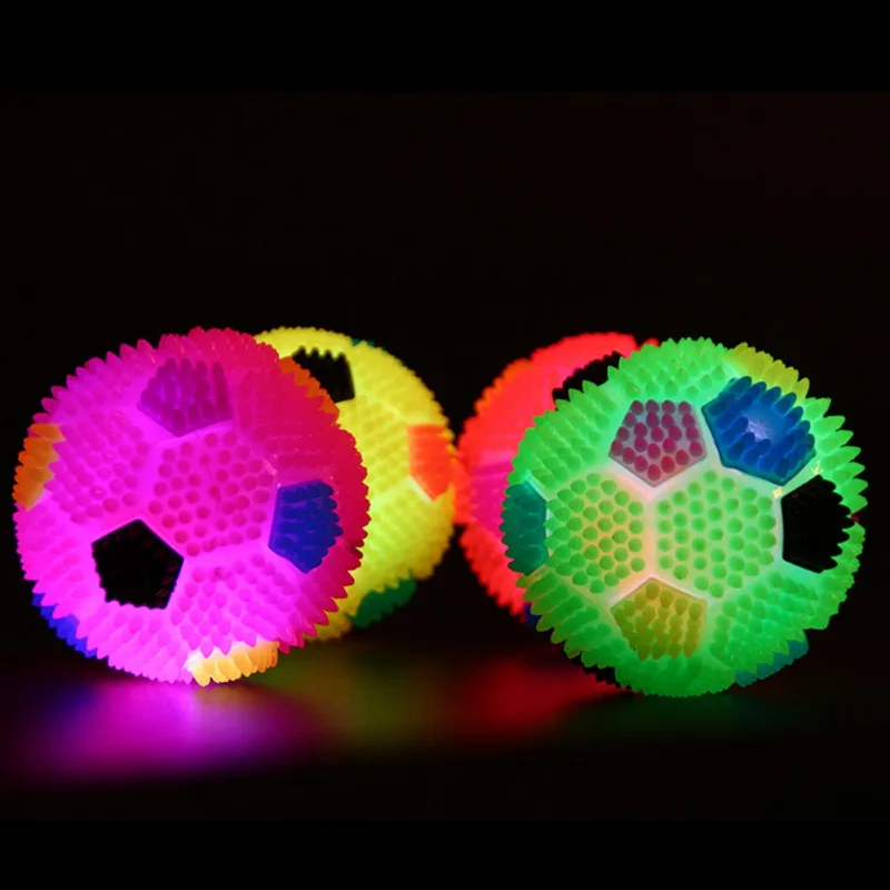 Squeak Light Soccer Ball for Dog, Chew Toy, Clean Teeth, Promotes Dental Health, Flashing LED Sound, Bouncy Rubber Ball, 1Pc view 5