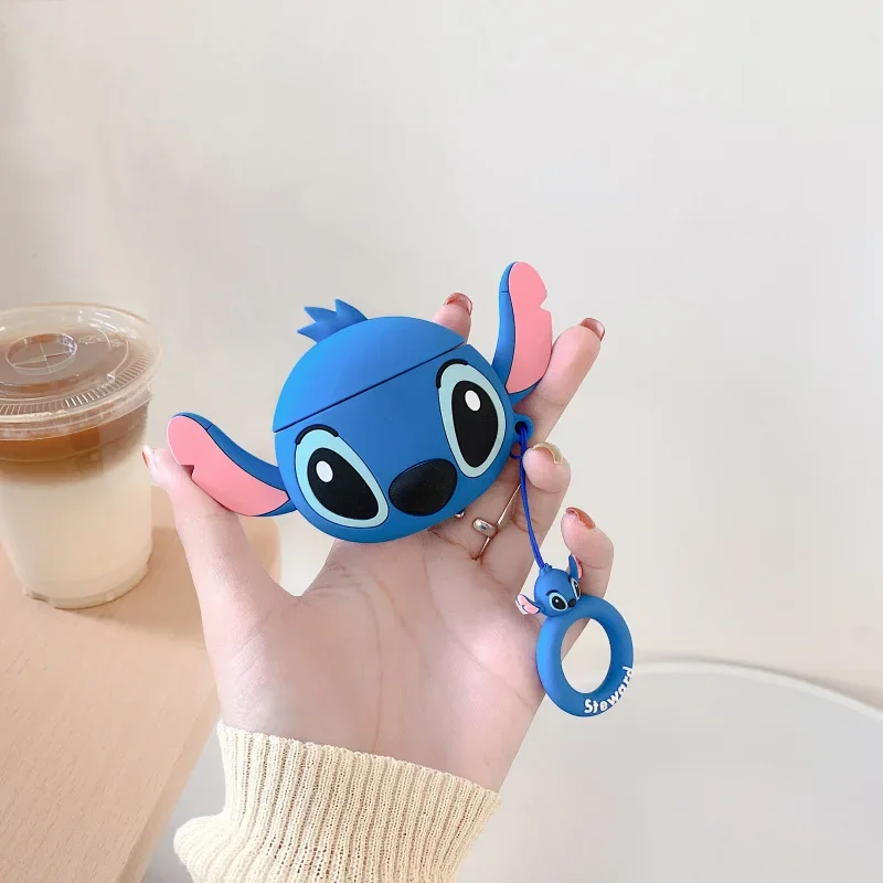 MINISO-Capa de Silicone 3D para Apple Airpods, Capa Protetora, Cute Stitch Cases para Airpods 1, 2, 3 Pro, Funda