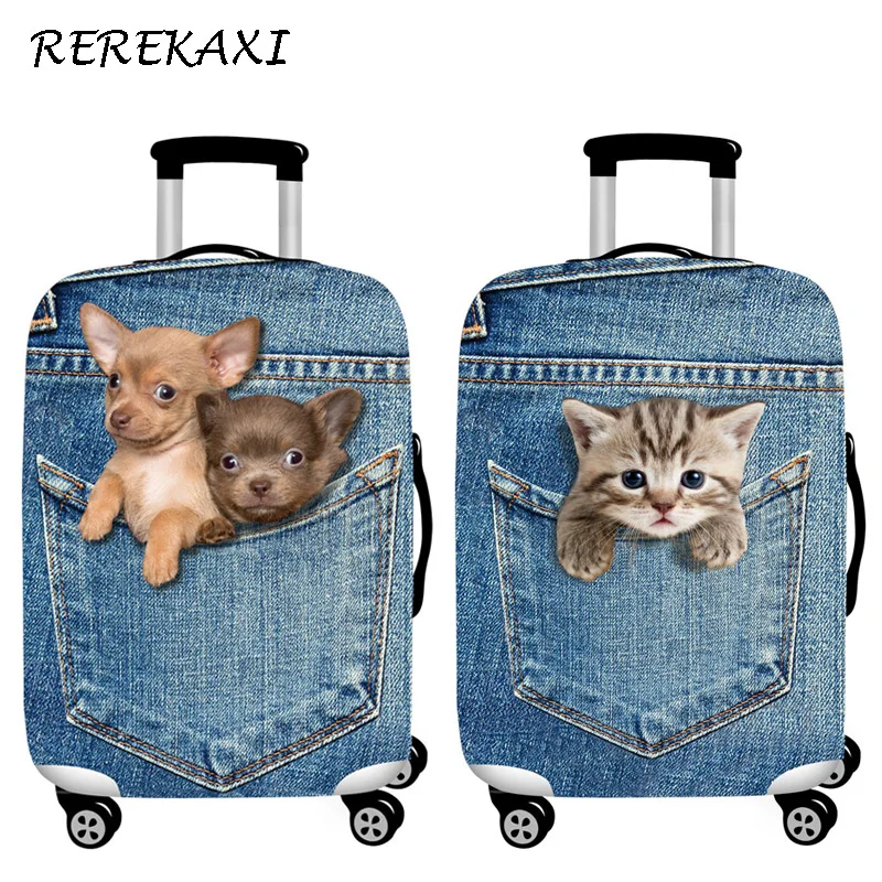 Animal 3D Cat Dog Luggage Protective Cover 18-32Inch Suitcase Elastic Case Covers Baggage Trolley Dust Cover Travel Accessories