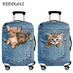 Animal 3d gato cão bagagem capa protetora 18-32 Polegada mala caso elástico cobre bagagem trolley capa de poeira acessórios de viagem