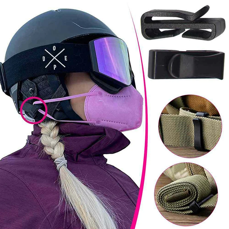 10/20PCS Ski Mask Seat Helmet Holder Plastic Snow Helmet Mask Clip Adjustment Buckle for Outdoor Cycling Skiing Climbing Sports