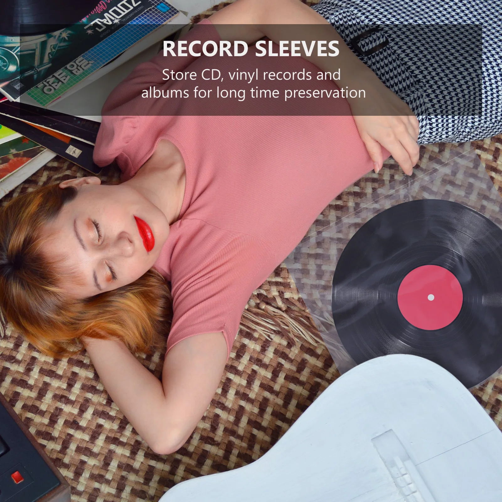 

50Pcs Vinyl Record Protector Sleeves Clear Record Bags Dust Proof Storage for Cd Vinyl Albums Collection Clear Cd Covers