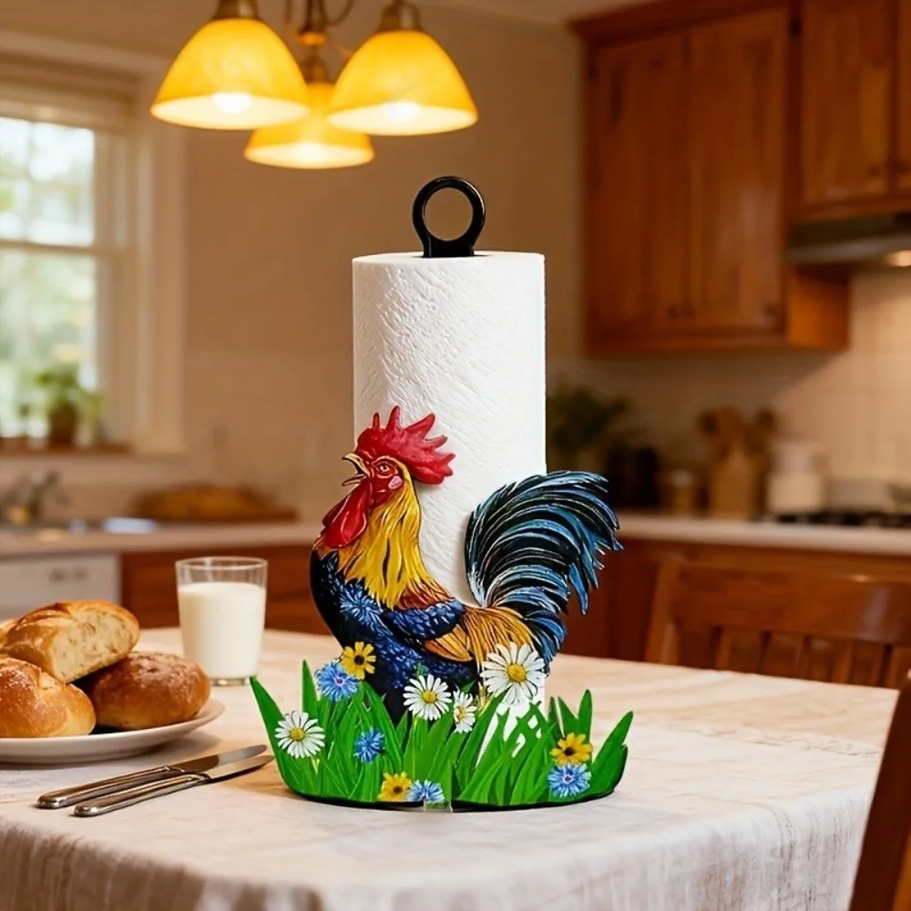 

Free Standing Rooster Tissue Holder Ornament Funny Tissue Stand Vertical Napkins Rack Home Decor Tissue Storage Rack Kitchen