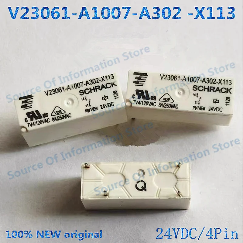 10Pcs, SCHRACK Relay 24VDC, V23061-A1007-A302 -X113, 4Pin