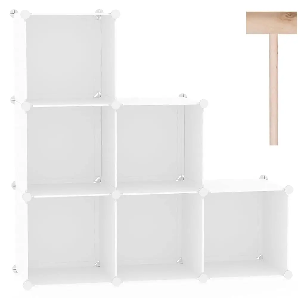 

6-Cube Storage Organizer, Stackable Storage Cubes Shelves, Portable Bookshelf, Plastic Clothing Storage Closet Organizer, Diy