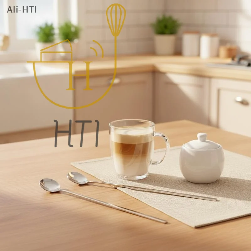 Stainless Steel Long Handle Coffee Spoon Durable for Family Gathering Juice Tea Dessert Tableware