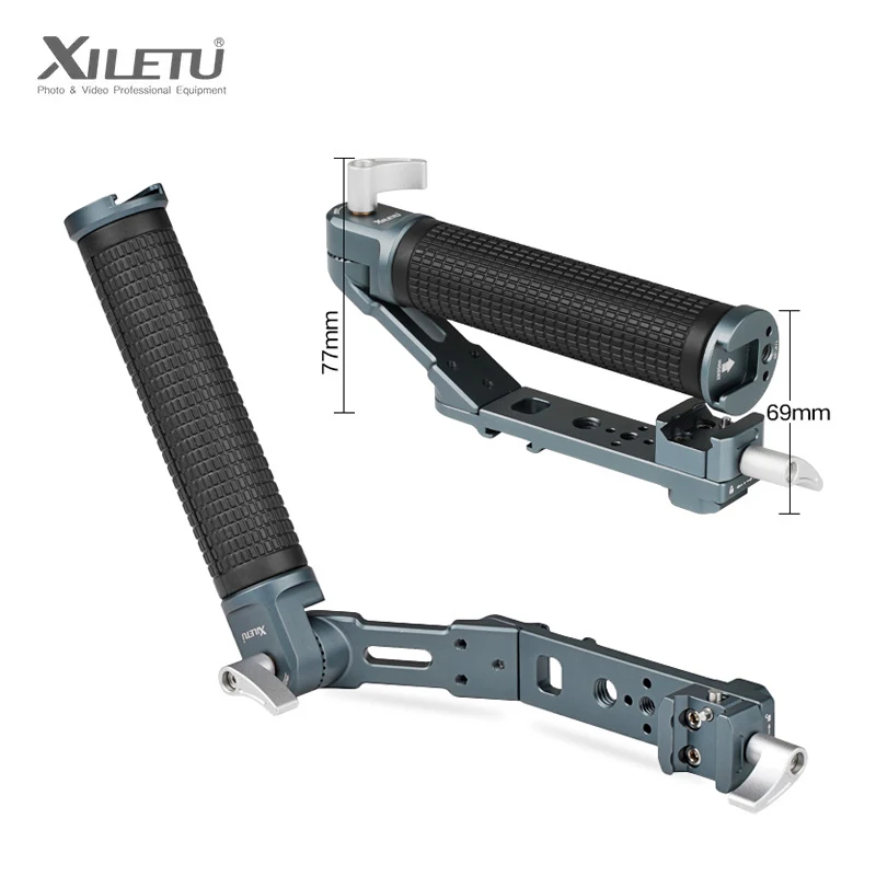 

XILETU Universal Handheld Handle Accessories for DJI RSC2/RS3/RS3 Mini/RS3 PRO/RS4/RS4 PRO Stabilizer with NATO Clamp Cold Shoe