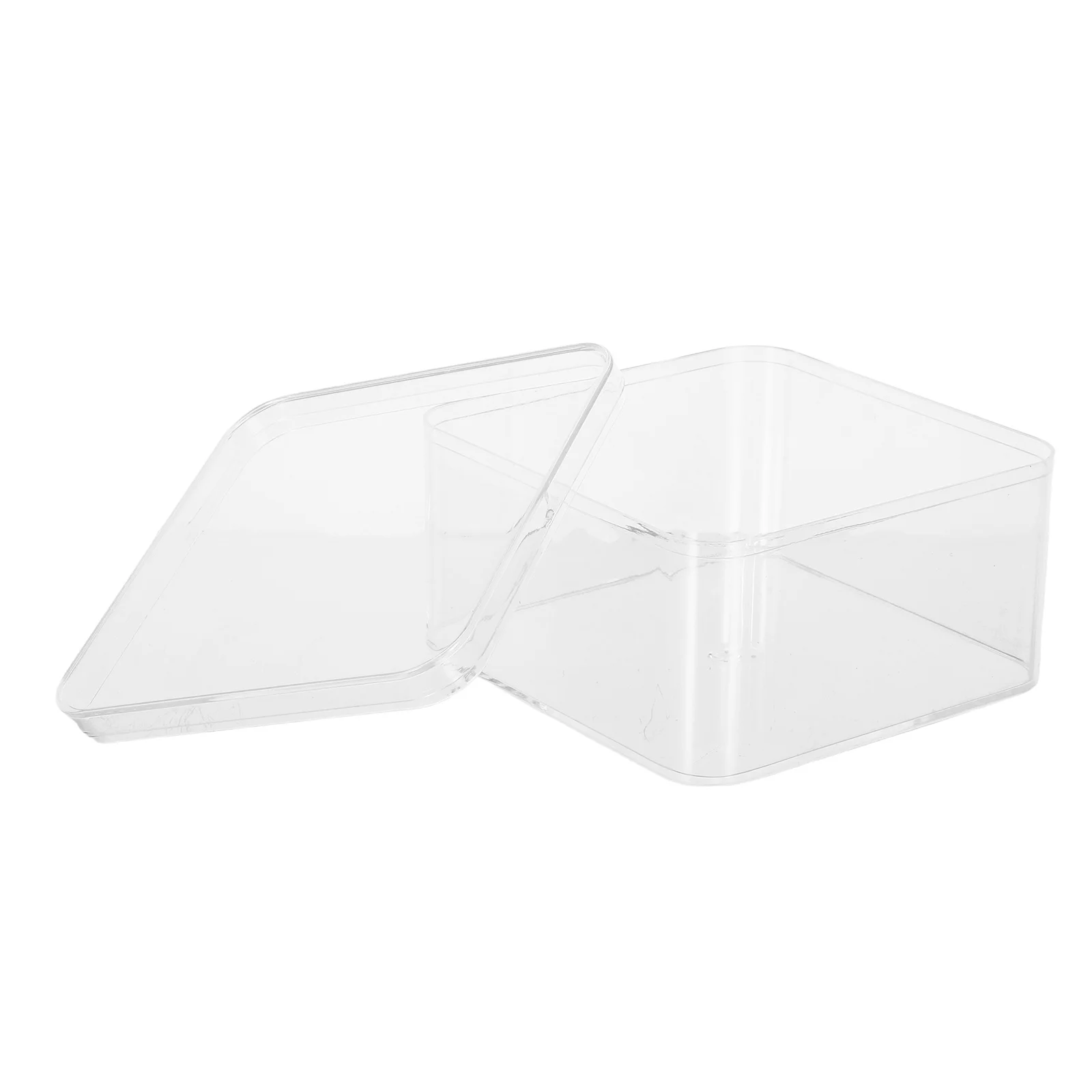 

4Pcs Clear Acrylic Storage Boxes Small Square Organizer Container Acrylic Box with Lid Makeup Cotton Pad Jewelry Holder