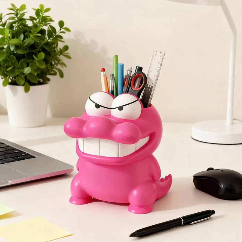 Cute Crocodile Pen Holder Home Pen Cylinder Storage Ornament Office Desktop Decoration Ornaments Commemorative Gifts