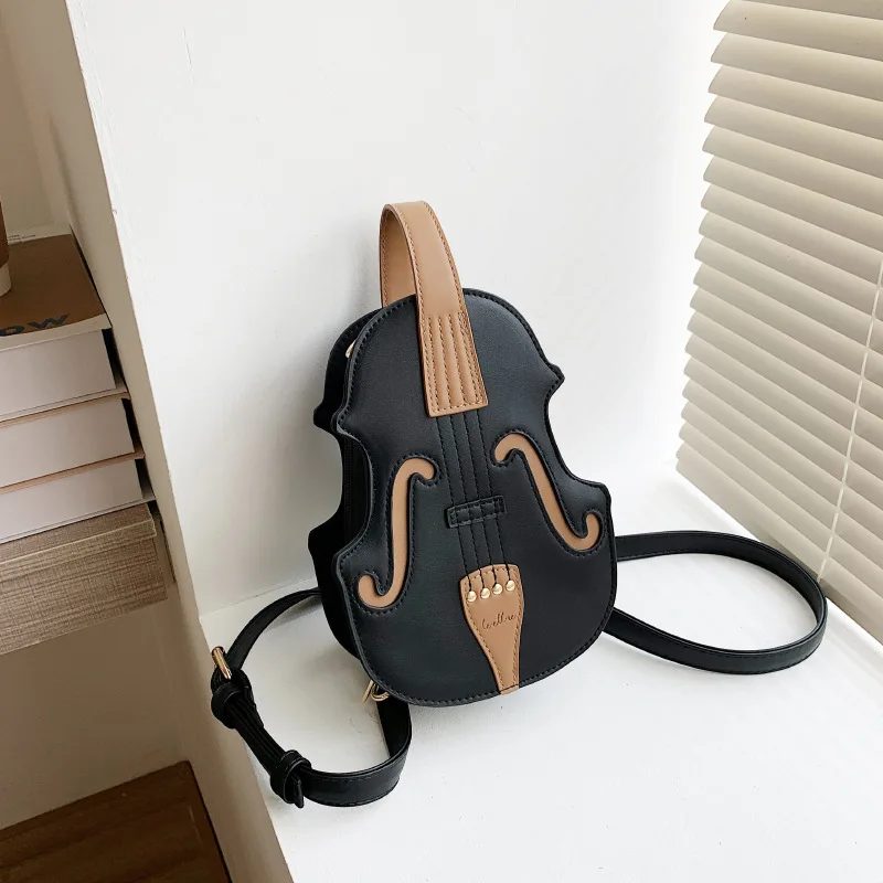 Kreative Violine Weiblichen Umhängetasche PU Leder Kleine Rucksäcke für Frauen Luxus Design Gewinde Damen Mode Schulter Tasche – Detail 5