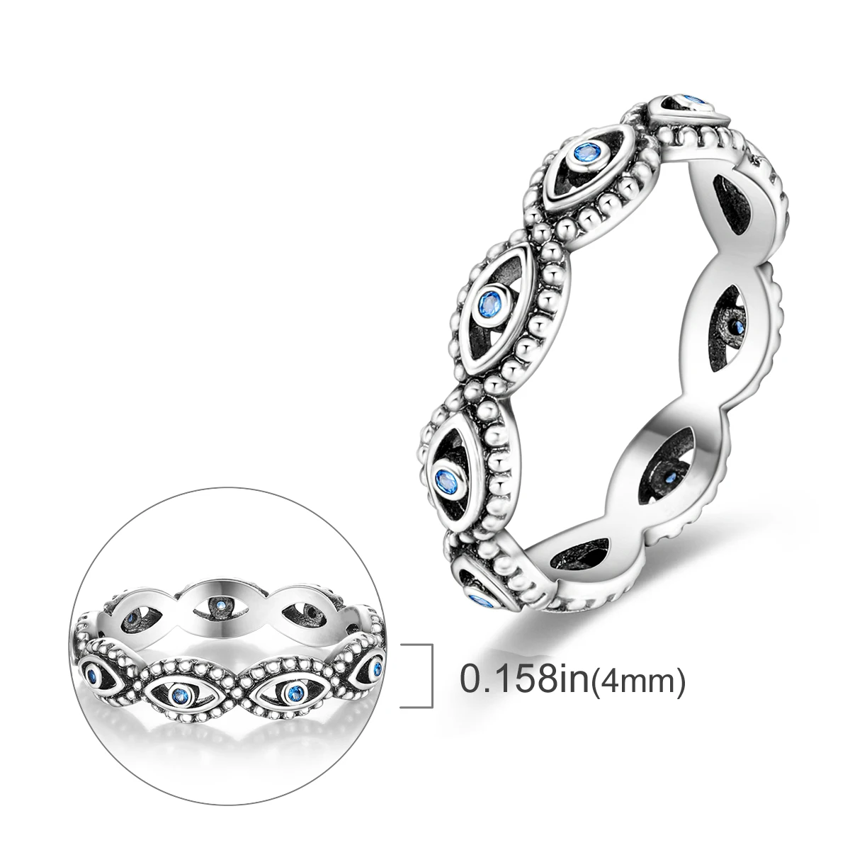 Women's 925 Sterling Silver Stackable Flower Ring, Engagement