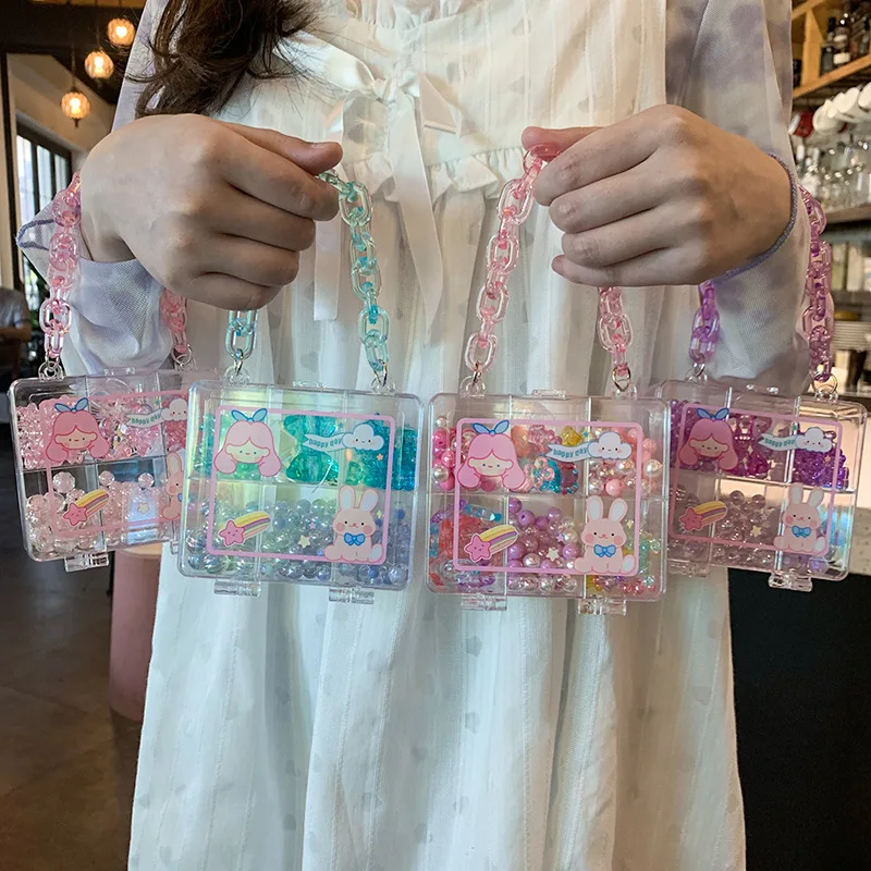 

DIY Jewelry box Color handmade beaded Girl gift box Children toys creative bag Necklace bracelet hair accessories
