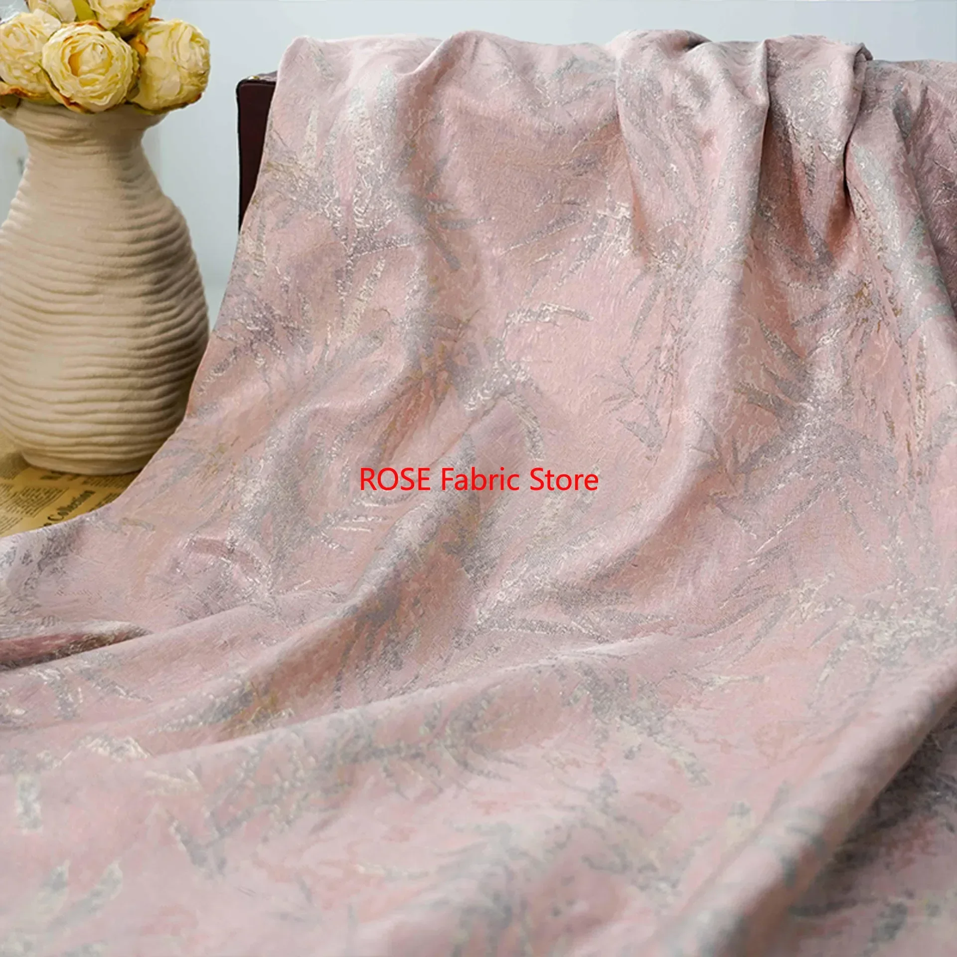 

1-метровая жаккардовая ткань в китайском стиле с бамбуковыми листьями, модное платье, жилет, сумка, декоративная швейная ткань