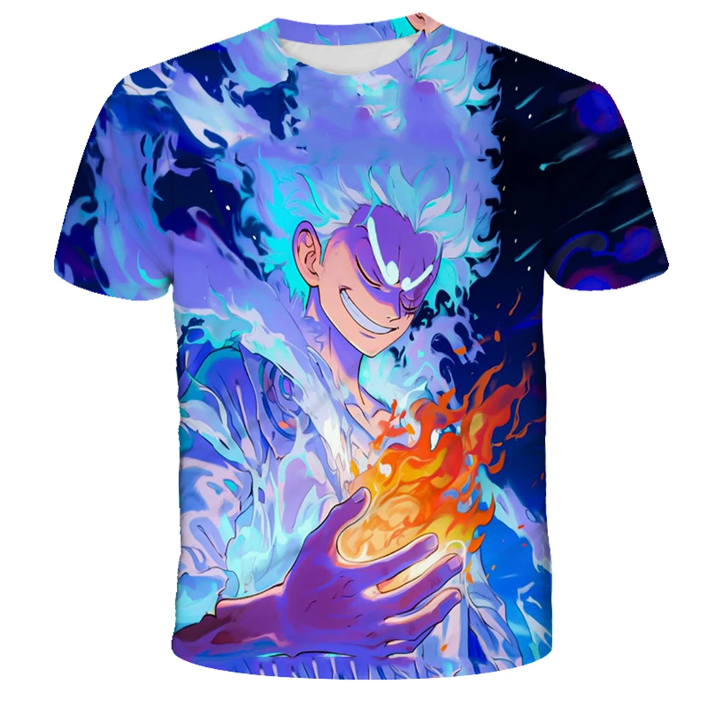 

2026 аниме цельная футболка для мальчиков с героями мультфильмов, мужская футболка с короткими рукавами для косплея, топ Луффи, свободная и дышащая мужская одежда, черная