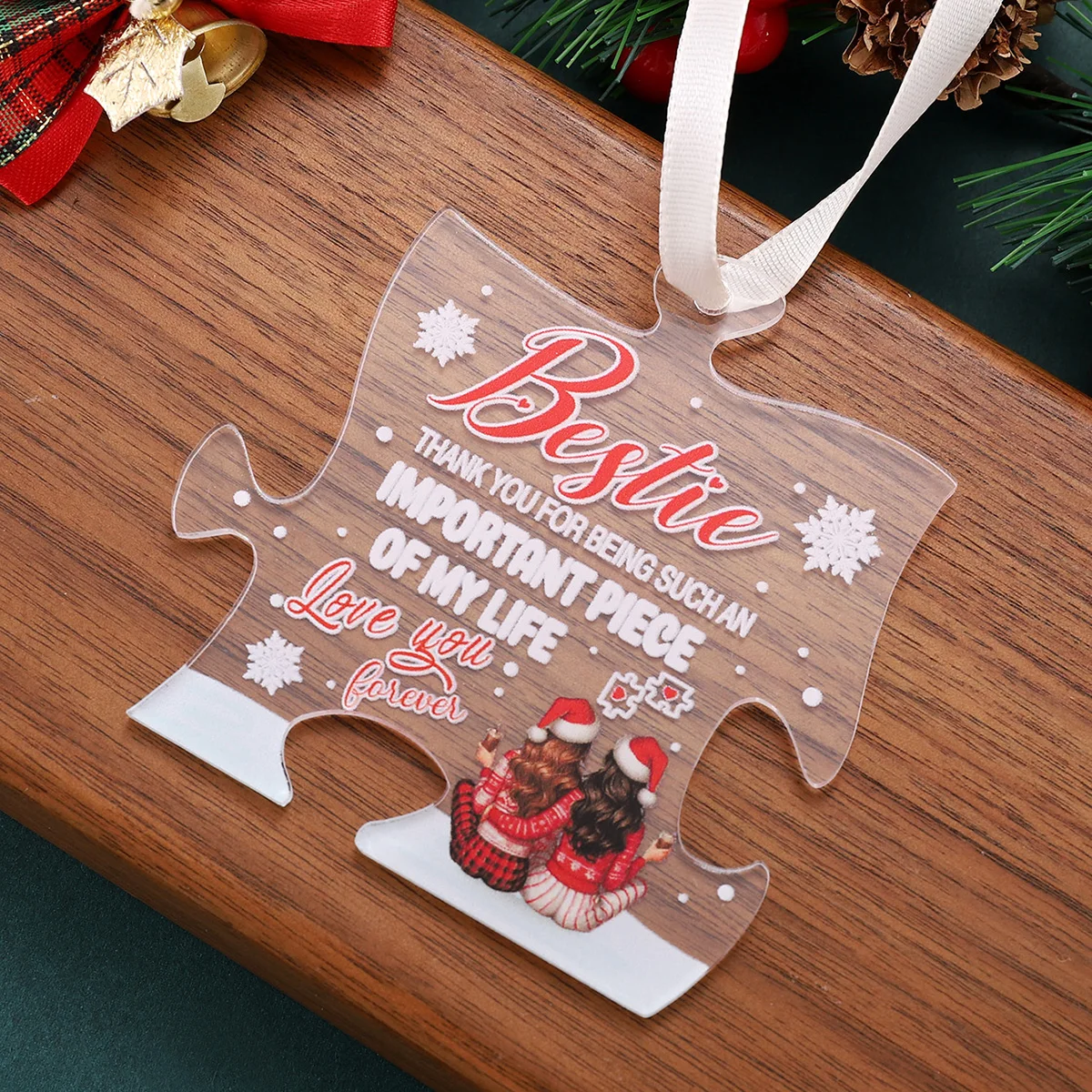 1 قطعة عيد الميلاد الإبداعية الديكور الكريستال الاكريليك لغز الحلي الفن قلادة للمنزل سيارة حفلة عيد الميلاد شجرة تزيين 2026 السنة الجديدة #5