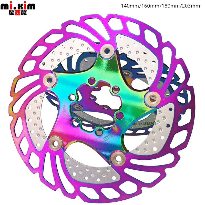 AliExpress mi Xim 2020 New rainbow MTB Mountain Bike Cooling Brake Rotors Road Floating Bicycle Brake Six Nail Disc