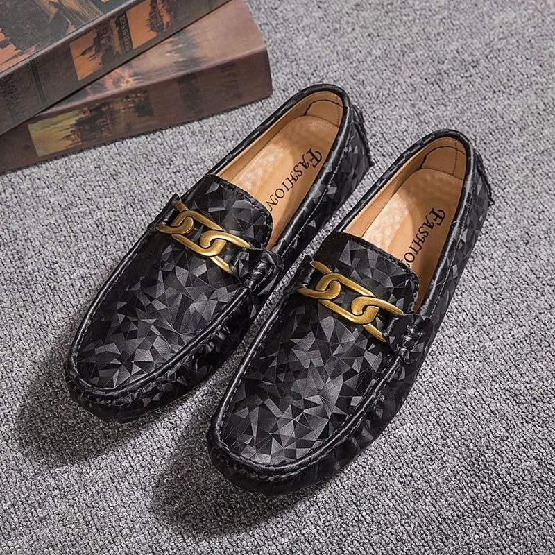 زخرفة المعادن الانزلاق على رجل حذاء كاجوال مصمم رجل أحذية خفيفة بدون كعب أحذية الزفاف القيادة الرجال الفاخرة تنيس masculino عادية #4