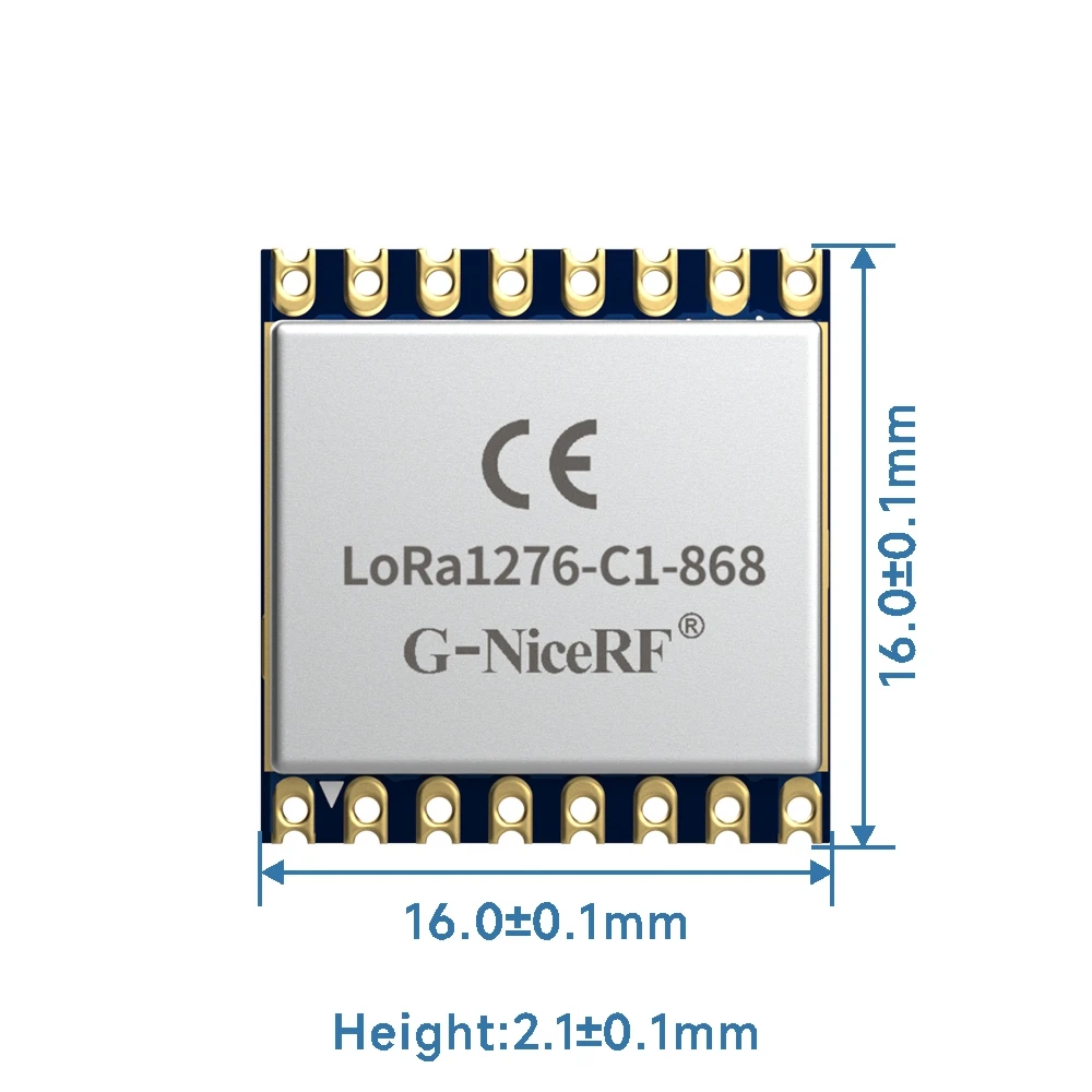 Lora1276-C1 CE-RED 인증 칩, 장거리 4 ~ 5km RF 무선 LoRa 모듈, 868MHz, 20dBm, sx1276, 10 개/로트