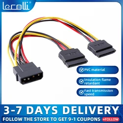 Lecolli Sata Hard Drive Power Supply 4 Pin 5pin Hard Drive Sata Y 1 To 2 And 1 To 1 Extension Cord Adapter Cable Connector
