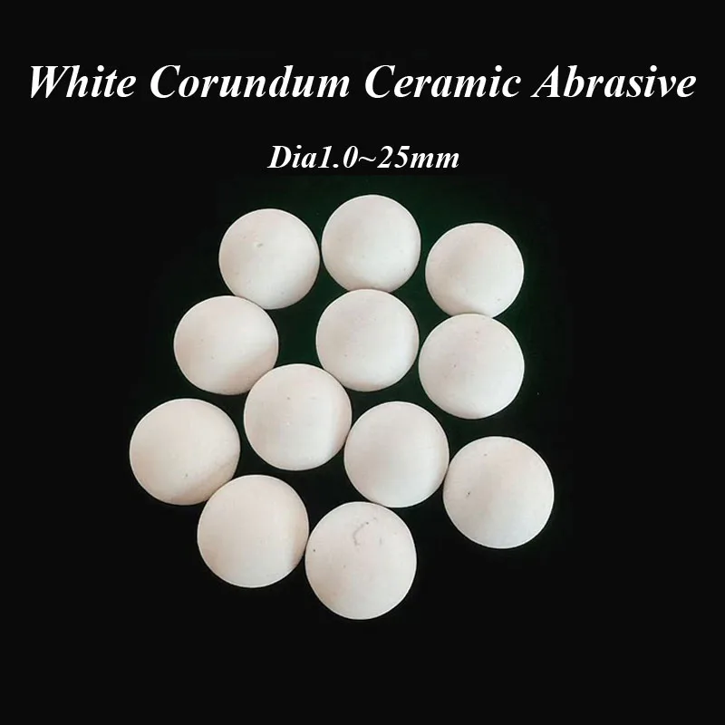 

25kg Dia1~25mm White corundum spherical abrasive Rough polishing n grinding stone Ceramic Burr rust removal n polishing block