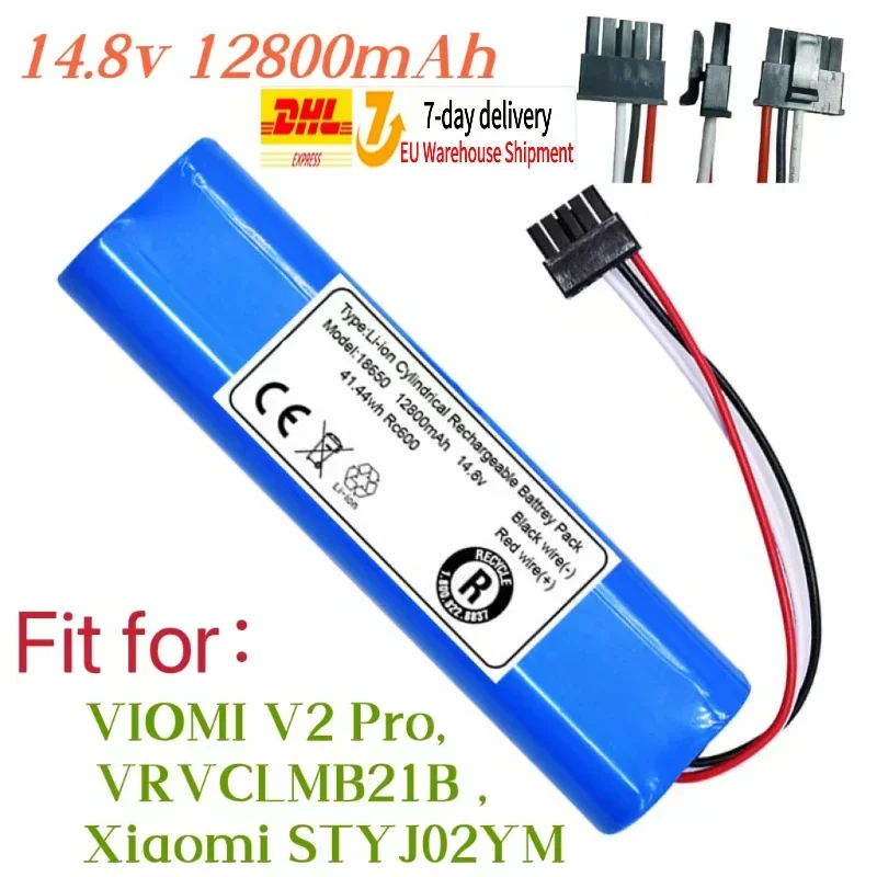 100% New Original 14.8V  18650 Lithium Battery for VIOMI V2 Pro,VRVCLMB21B ，Xiaomi STYJ02YM Replace Battery Accessories