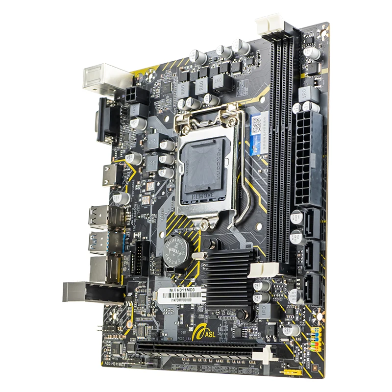 اللوحة الأم ASL H311M Micro-ATX LGA 1151 تدعم معالج Intel Core 6th 7th 8th 9th Gen CPU DDR3 Max 16GB SATA 3.0 Mini SATA